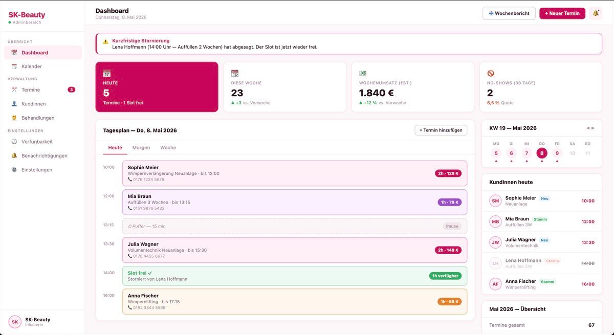 Admin-Dashboard — Studio Management System von Ventas Webdesign